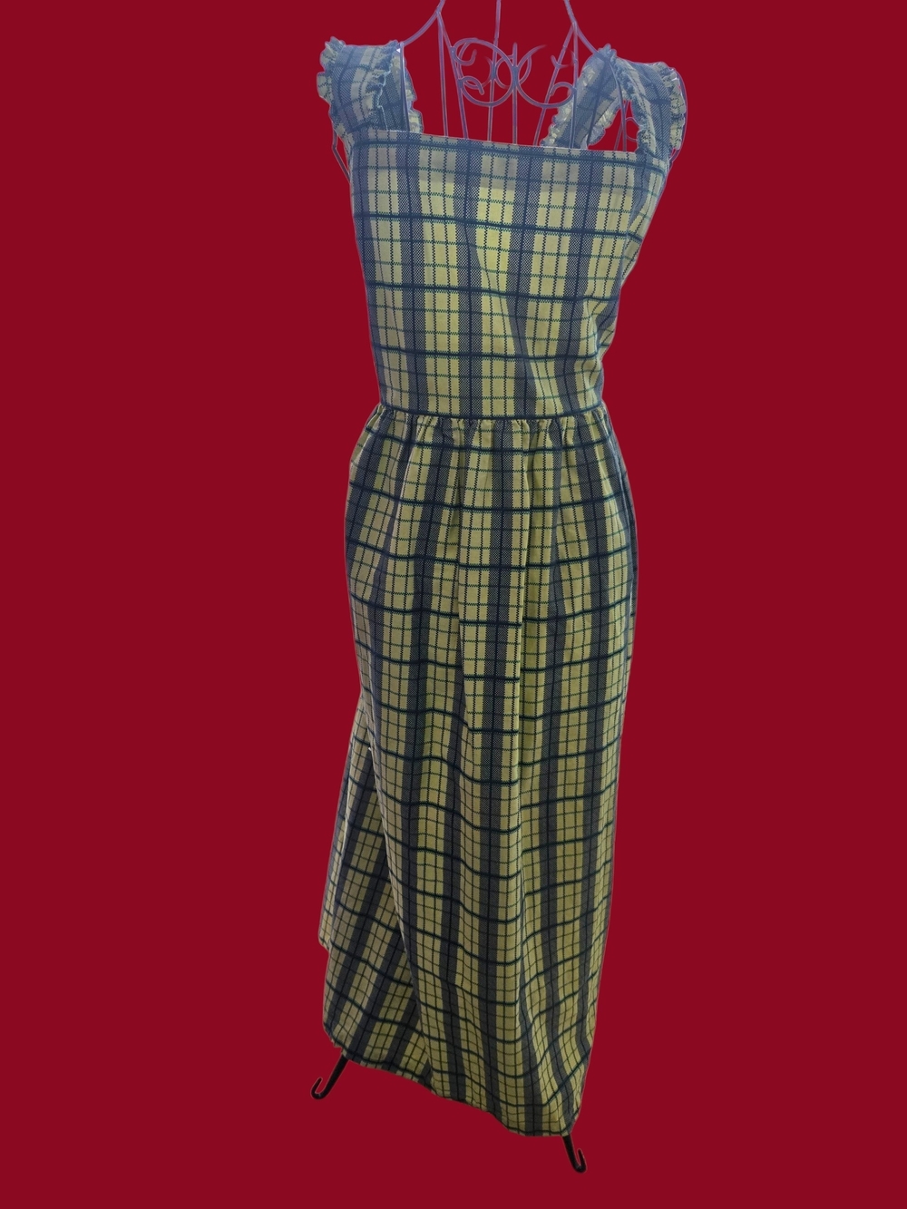 ASOS COLLUSION 9os Inspired Plaid 100% Cotton Maxi Dress UK 18 US 14 Pockets
